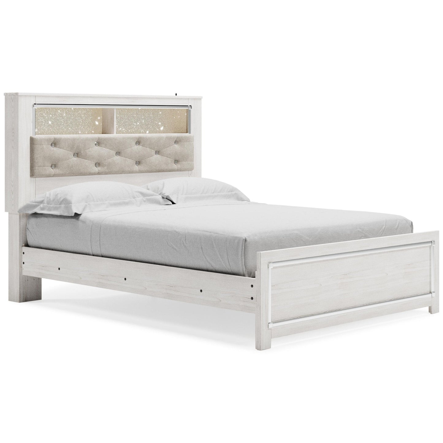 Cama con estantería y tocador con espejo Altyra Queen