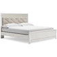 Cama Altyra King con cabecero, tocador con espejo, cómoda y mesita de noche