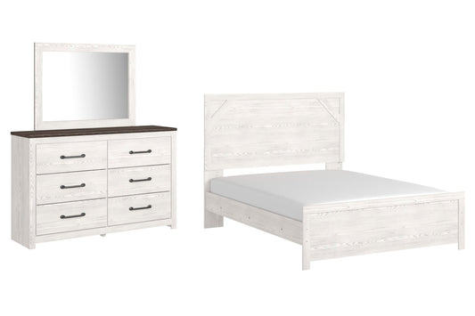 Cama Gerridan Queen con cabecero y tocador con espejo