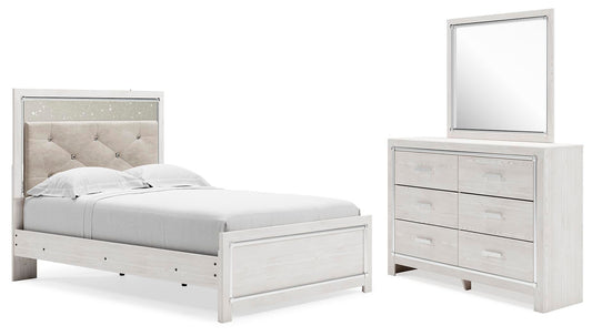 Cama Altyra de dos camas con cabecero y tocador con espejo