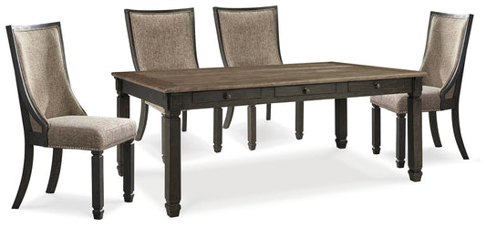 Mesa de comedor Tyler Creek y 4 sillas