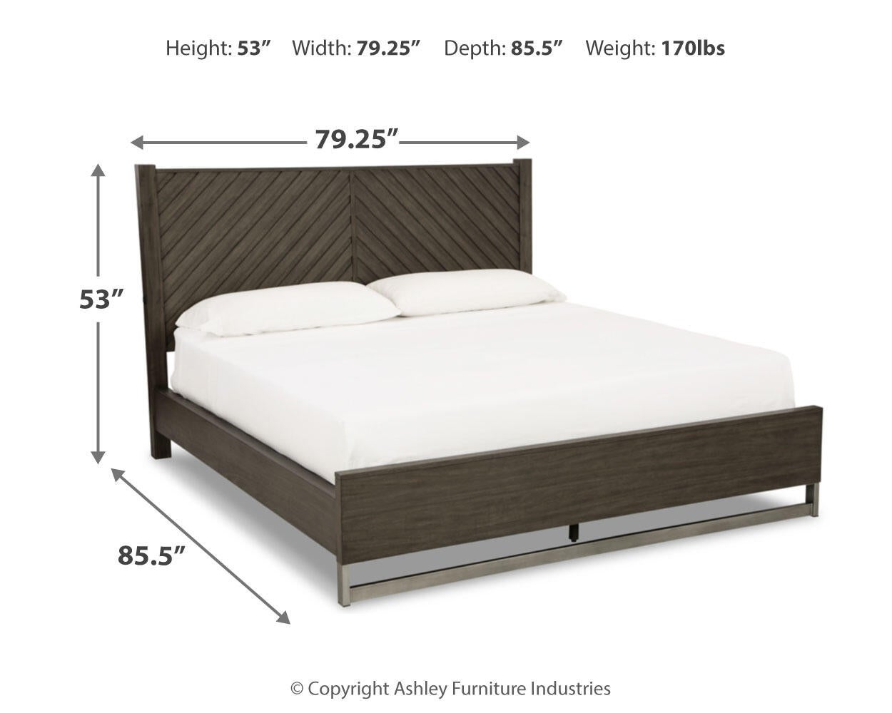 Cama Arkenton King con cabecero y tocador con espejo
