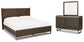 Cama Arkenton King con cabecero y tocador con espejo