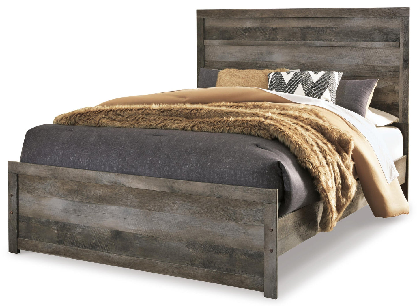 Cama Wynnlow Queen con cabecero y tocador con espejo
