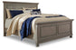Cama Lettner King con cabecero y tocador con espejo