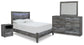 Cama Baystorm de tamaño completo con tocador y mesita de noche con espejo