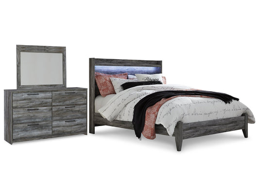 Cama Baystorm tamaño Queen con cabecero y tocador con espejo