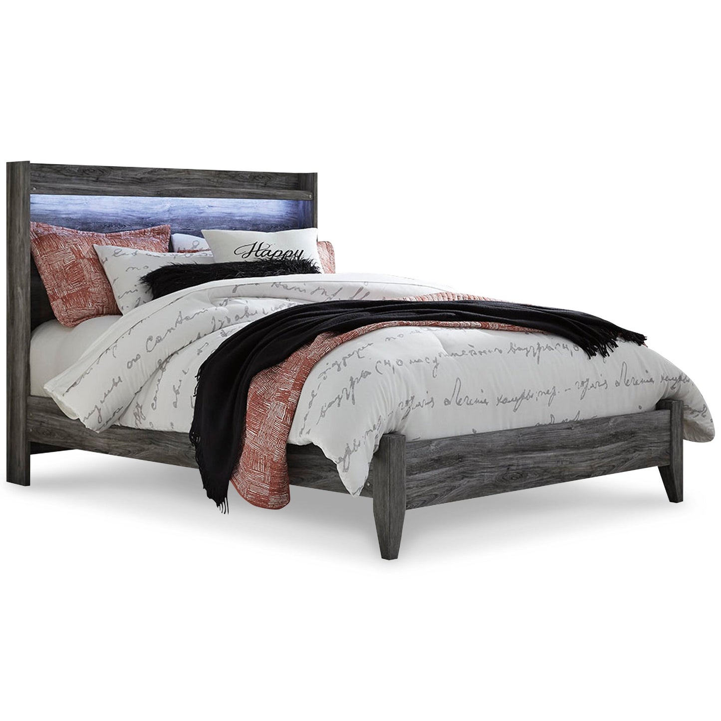 Cama Baystorm tamaño Queen con cabecero y tocador con espejo