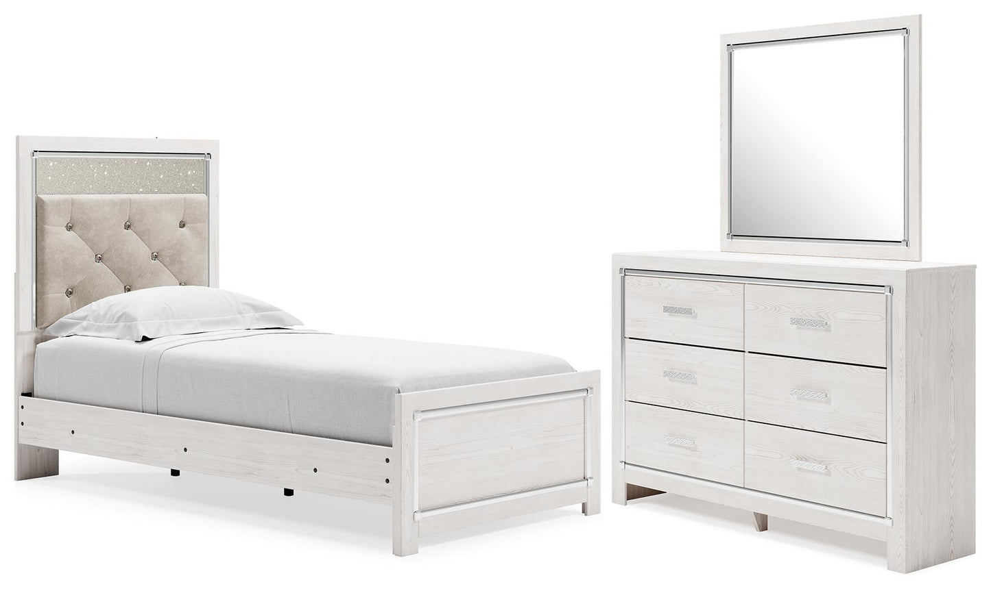 Cama doble con cabecero y tocador con espejo Altyra