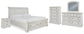 Cama Robbinsdale Queen tipo trineo con almacenaje, tocador con espejo, cómoda y mesita de noche