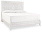 Cama Paxberry tamaño king con cabecero y tocador con espejo