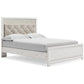 Cama Altyra tamaño Queen con cabecero, tocador con espejo, cómoda y mesita de noche
