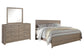 Cama Culverbach King con cabecero y tocador con espejo