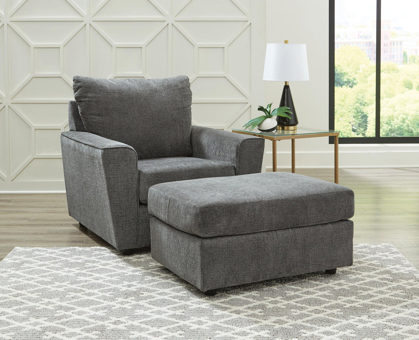 Sofá, sofá de dos plazas, sillón y otomana Stairatt