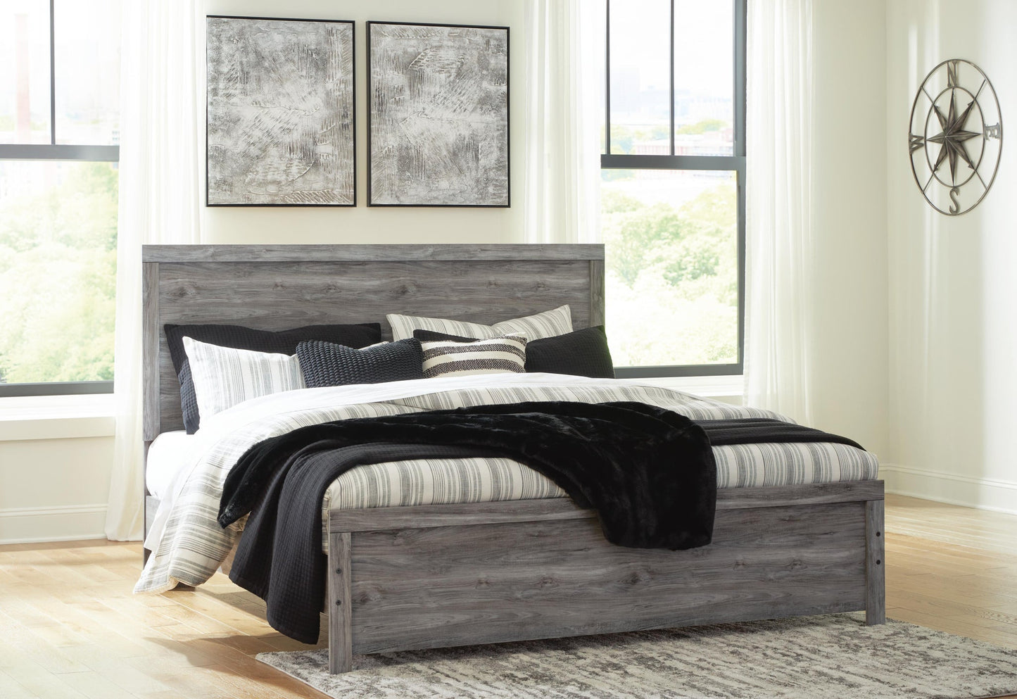 Cama Bronyan King con cabecero y tocador con espejo