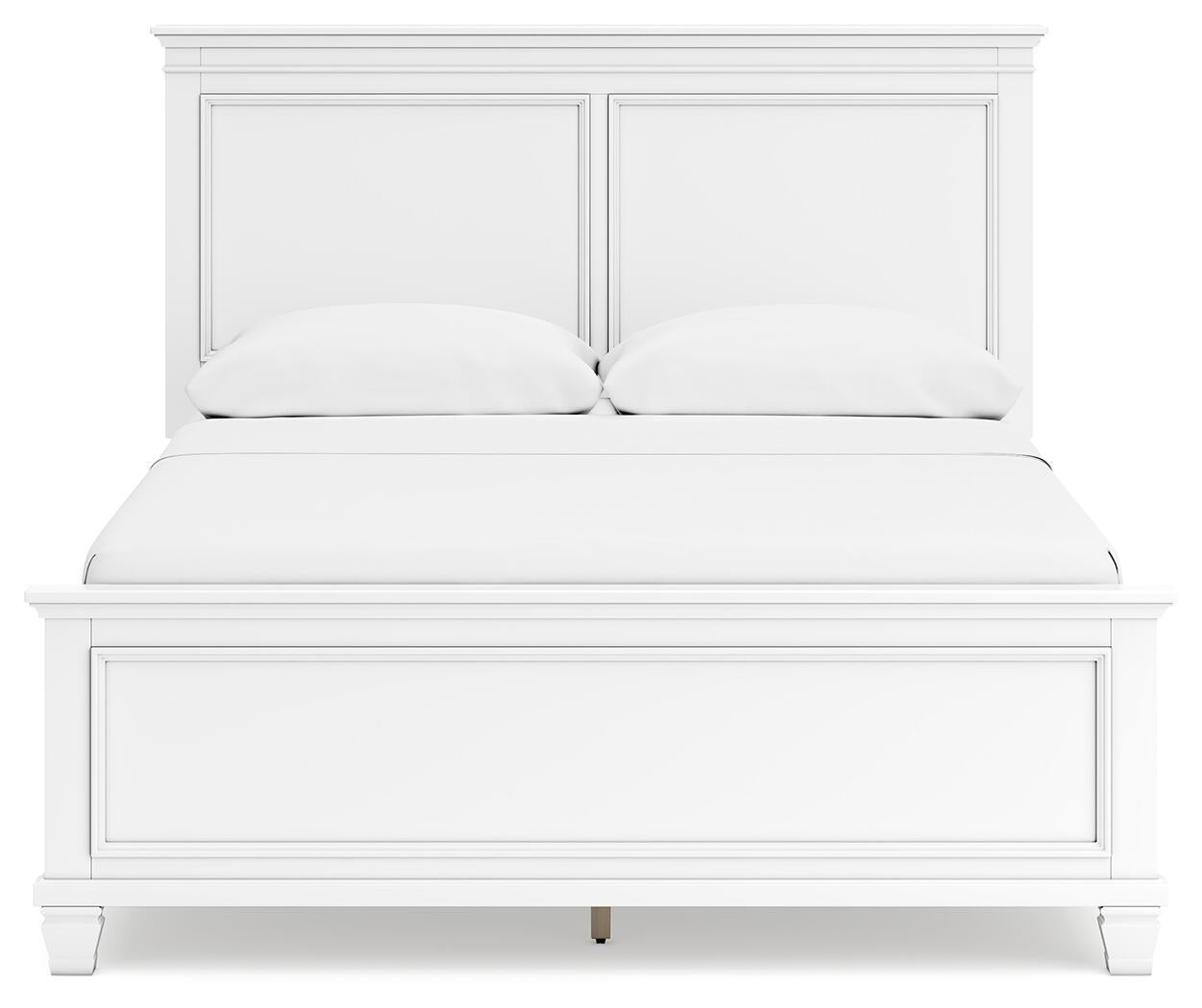Cama Fortman tamaño Queen con cabecero, tocador con espejo y mesita de noche