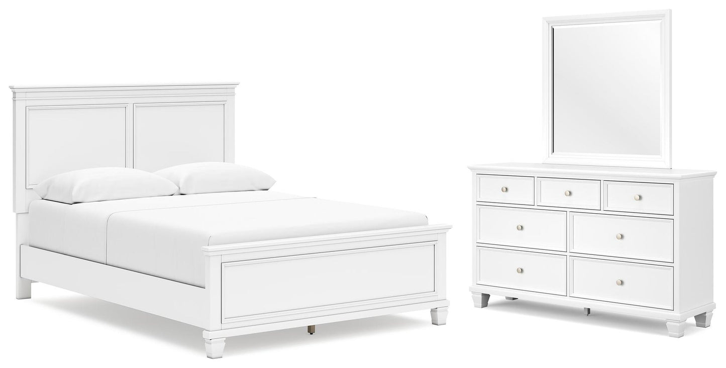 Cama Fortman Queen con cabecero y tocador con espejo