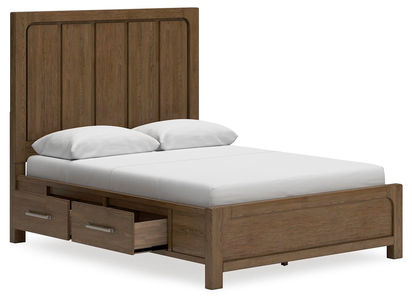 Cama Caballín Queen Caballín con Almacenamiento y Tocador con Espejo