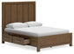 Cama Caballín Queen Caballín con Almacenamiento y Tocador con Espejo