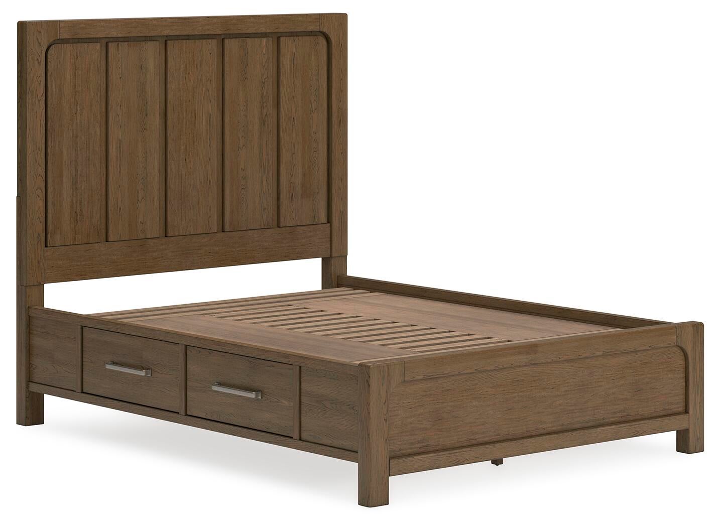 Cama Caballín Queen Caballín con Almacenamiento y Tocador con Espejo