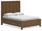 Cama Caballín Queen Caballín con Almacenamiento y Tocador con Espejo