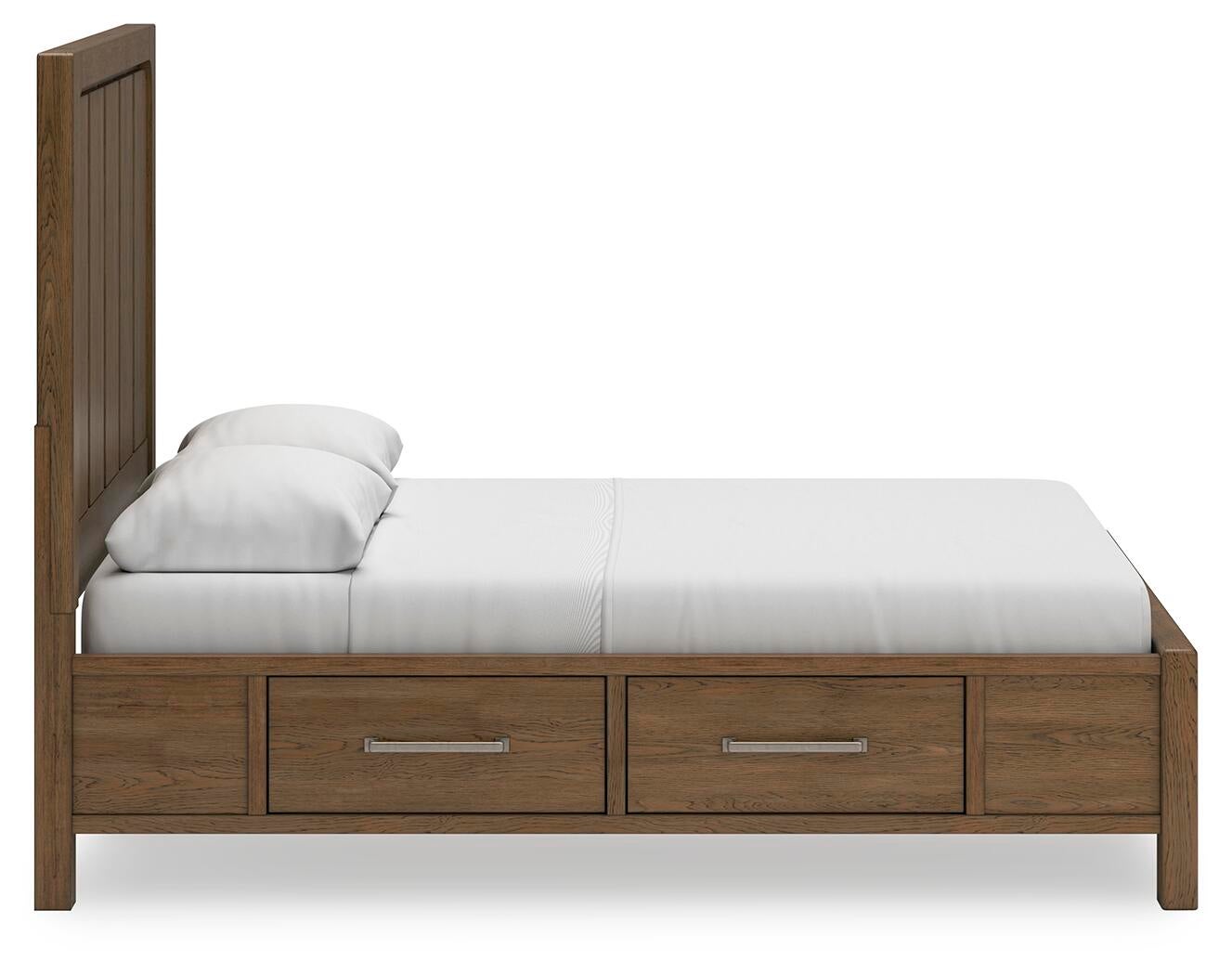 Cama Caballín Queen Caballín con Almacenamiento y Tocador con Espejo
