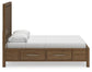 Cama Caballín Queen Caballín con Almacenamiento y Tocador con Espejo
