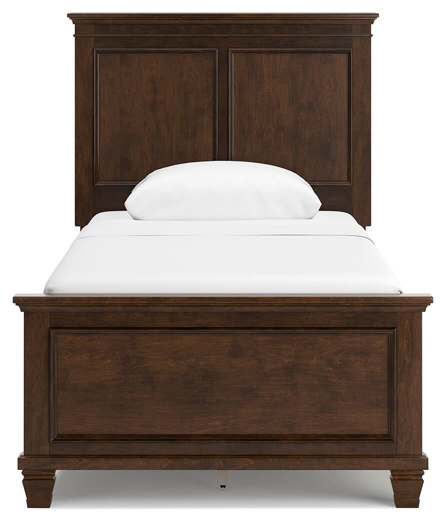 Cama doble Danabrin con tocador con espejo, cómoda y mesita de noche