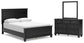 Cama Lanolee Queen con cabecero y tocador con espejo
