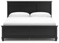 Cama Lanolee King con cabecero y tocador con espejo