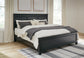 Cama Lanolee King con cabecero y tocador con espejo