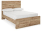 Cama Hyanna de panel completo con almacenamiento y tocador con espejo