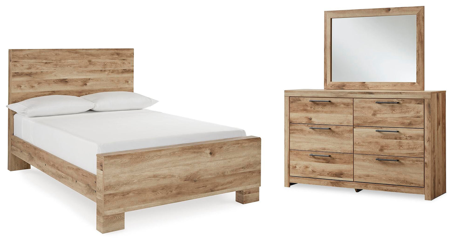 Cama Hyanna de dos camas con cabecero y tocador con espejo