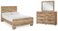Cama Hyanna de dos camas con cabecero y tocador con espejo