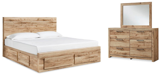 Cama Hyanna Queen con almacenamiento y tocador con espejo