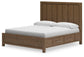 Cama Caballynn tamaño King con cabecero y almacenaje, tocador con espejo, cómoda y mesita de noche.