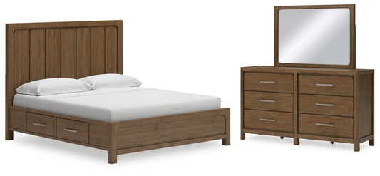 Cama Caballinn King con cabecero y almacenaje y tocador con espejo