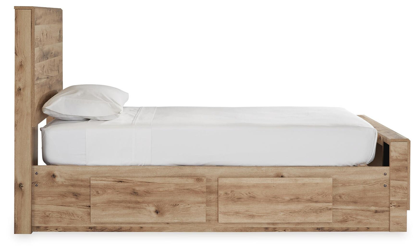 Cama doble Hyanna con almacenamiento y tocador con espejo