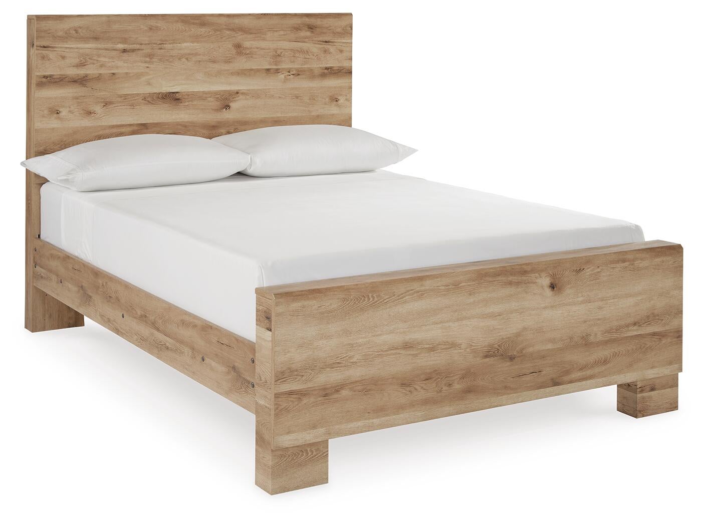 Cama Hyanna de tamaño completo con tocador con espejo, cómoda y mesita de noche