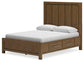 Cama Caballynn tamaño Queen con cabecero, almacenamiento, tocador con espejo y mesita de noche.