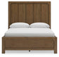 Cama Caballynn tamaño Queen con cabecero, almacenamiento, tocador con espejo y mesita de noche.