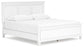 Cama Fortman tamaño king con cabecero, tocador con espejo, cómoda y mesita de noche