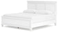 Cama Fortman tamaño king con cabecero, tocador con espejo, cómoda y mesita de noche