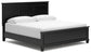 Cama Lanolee tamaño King con cabecero, tocador con espejo, cómoda y mesita de noche