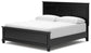 Cama Lanolee tamaño King con cabecero, tocador con espejo, cómoda y mesita de noche
