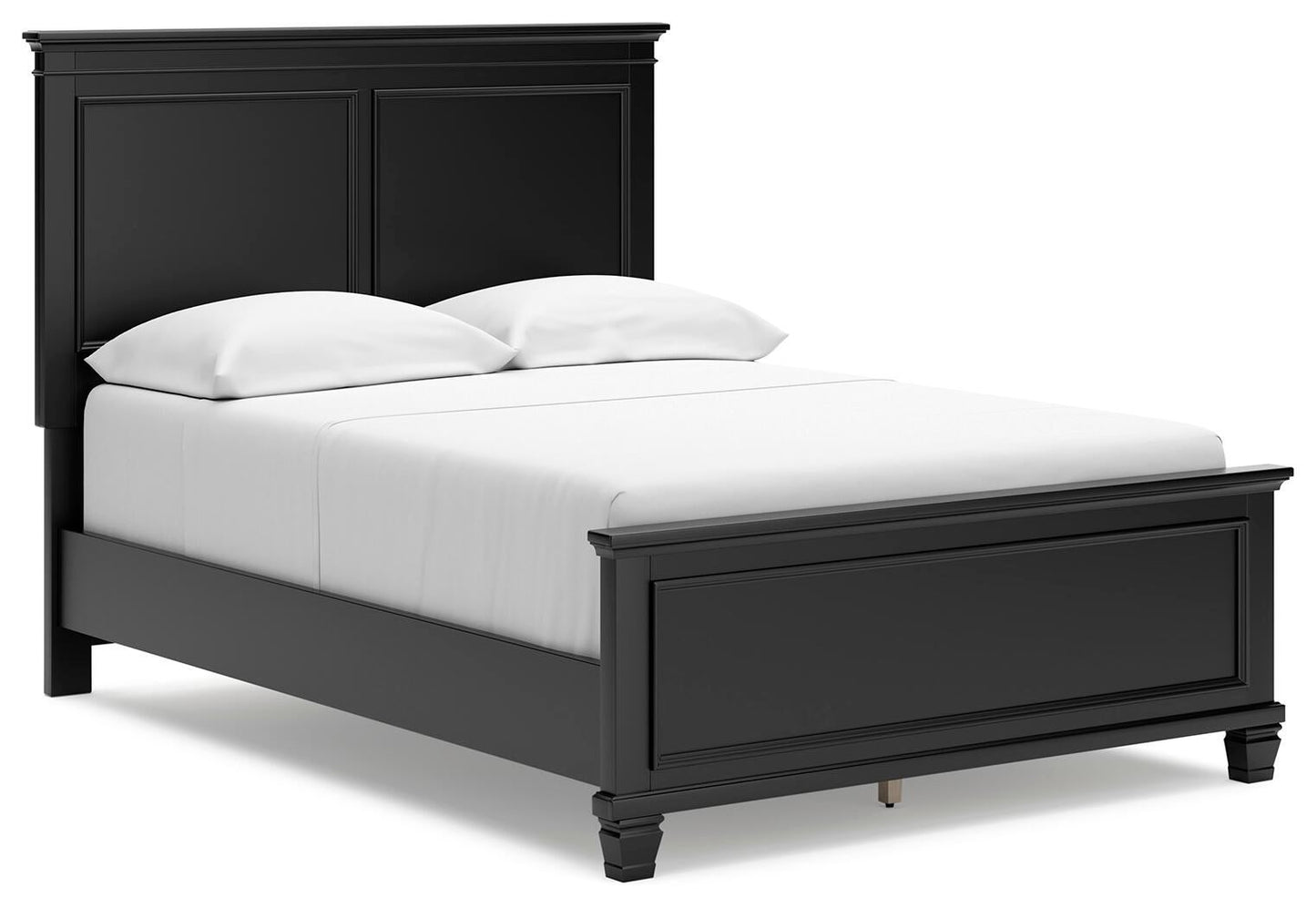 Cama Lanolee de tamaño completo con tocador con espejo, cómoda y mesita de noche