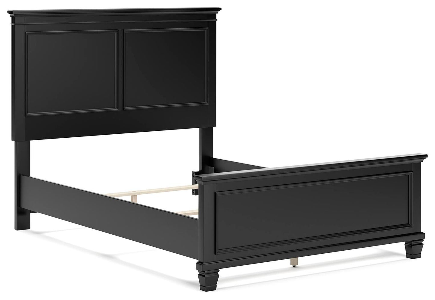 Cama Lanolee de tamaño completo con tocador con espejo, cómoda y mesita de noche