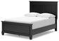 Cama Lanolee de tamaño completo con tocador con espejo, cómoda y mesita de noche