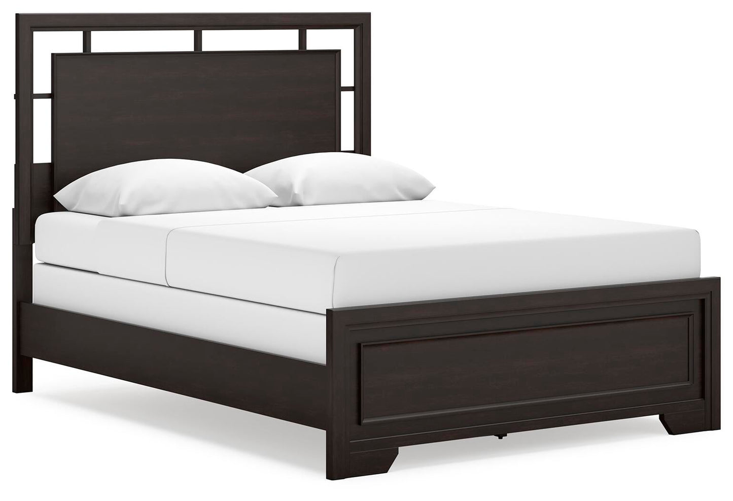 Cama Covetown tamaño Queen con cabecero y tocador con espejo