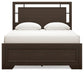 Cama Covetown tamaño Queen con cabecero y tocador con espejo